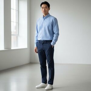 Izod Light Blue Casual Button Down Shirt